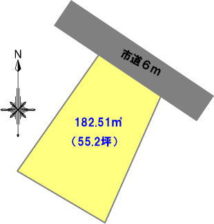 水戸市　土地面積:182.51平米 ( 55.2坪 )　