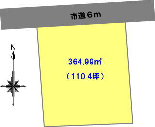 水戸市　土地面積:364.99平米 ( 110.4坪 )　